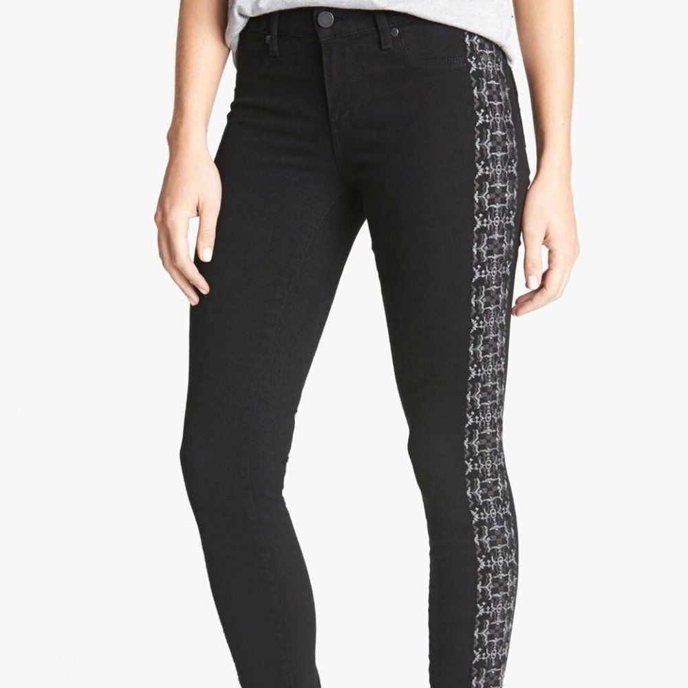 Paige Jeans ‘Verdugo' Embroidered Skinny Sz 25